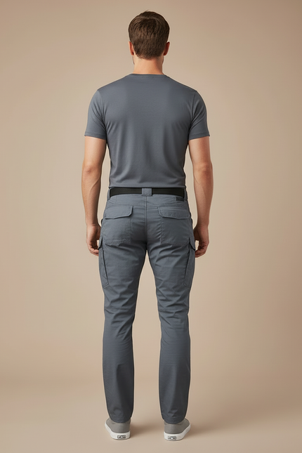 Pantalon Cargo Gris Homme Tactique Multipoches Décontracté - Polyester - vue 2