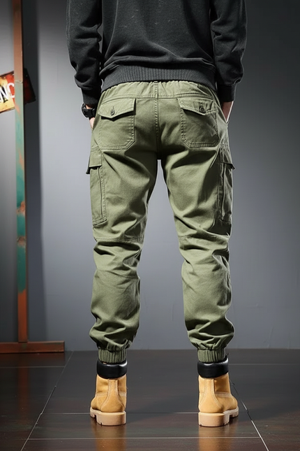 Pantalon Cargo Kaki Ample Coton Jogger Homme