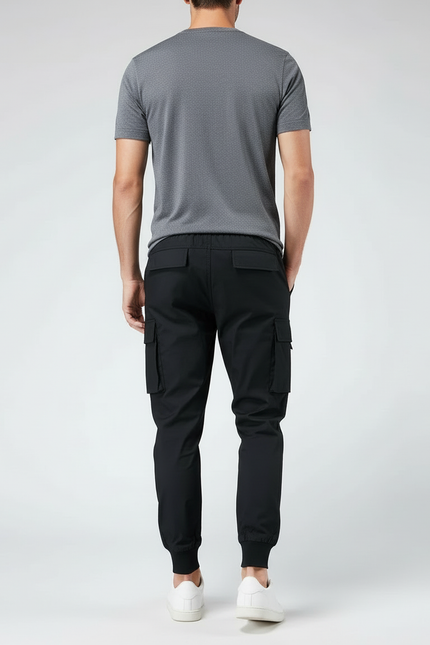 Pantalon Cargo Noir Décontracté Homme Jogger Multi-poches - Polyester - vue 2