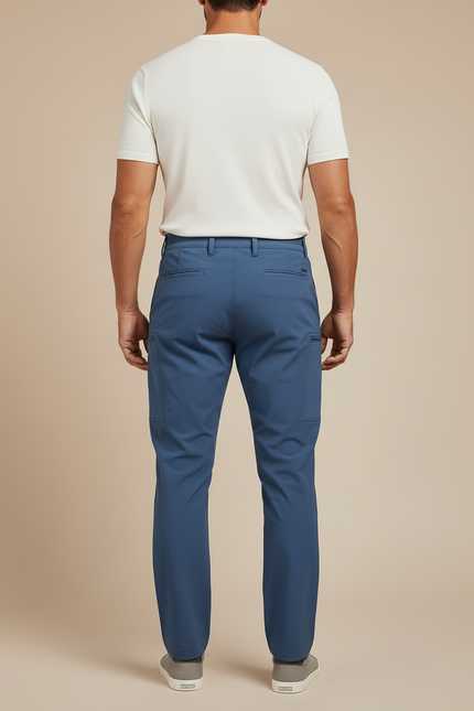 Pantalon Cargo Bleu Léger Multipoches Décontracté Homme - Polyester - vue 2