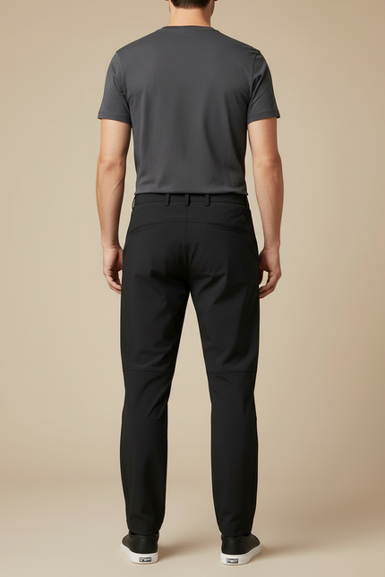 Pantalon Cargo Noir Droit Multipoches Technique Homme - Polyester - vue 2