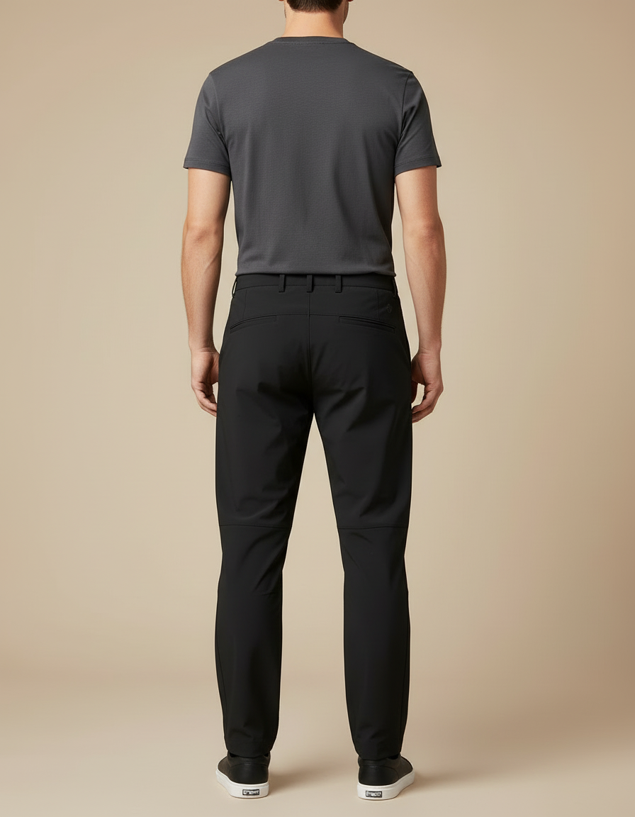 Pantalon Cargo Noir Droit Multipoches Technique Homme - Polyester - vue 2