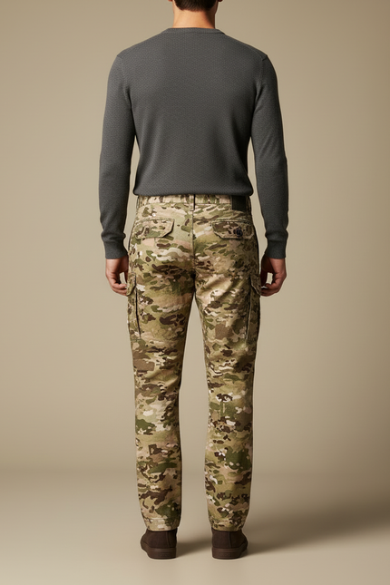 Pantalon Cargo Camouflage Militaire Multi-Poches Tactique Homme - Multicolore Toile - vue 2