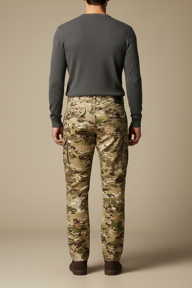 Pantalon Cargo Camouflage Militaire Multi-Poches Tactique Homme - Multicolore Toile - vue 2