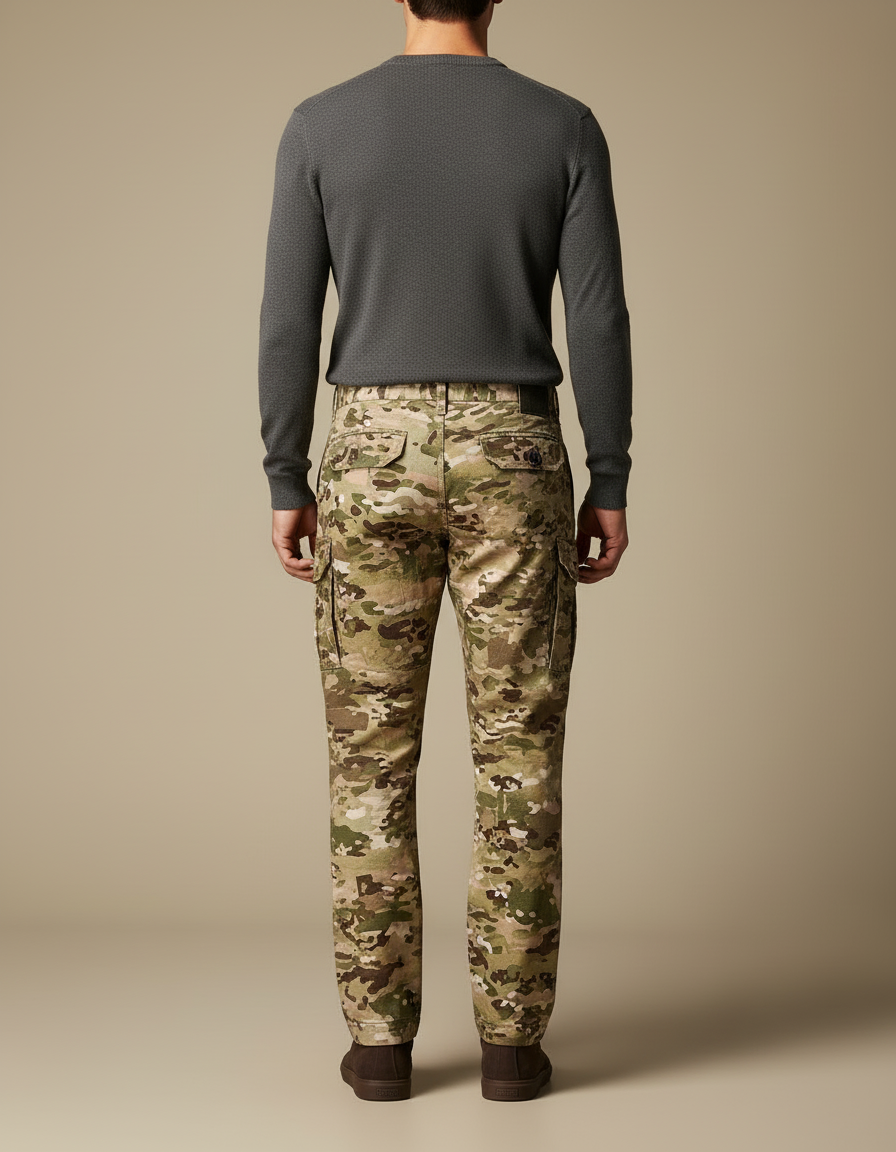 Pantalon Cargo Camouflage Militaire Multi-Poches Tactique Homme - Multicolore Toile - vue 2