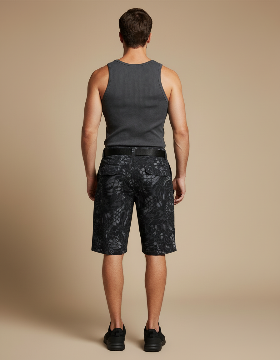 Pantalon Cargo Tactique Camouflage Gris Noir Homme - Imprimé Polyester - vue 2