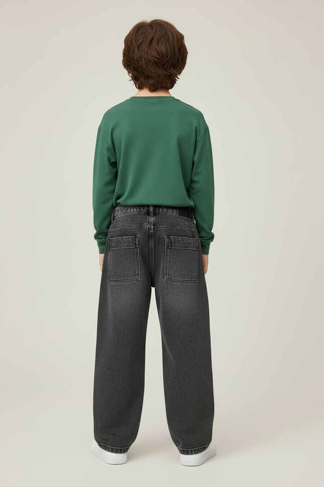 Pantalon Cargo Jean Ample Gris Multipoches Enfant - vue 2