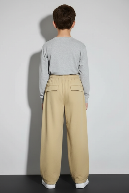 Pantalon Cargo Beige Coton Ample Enfant - vue 2