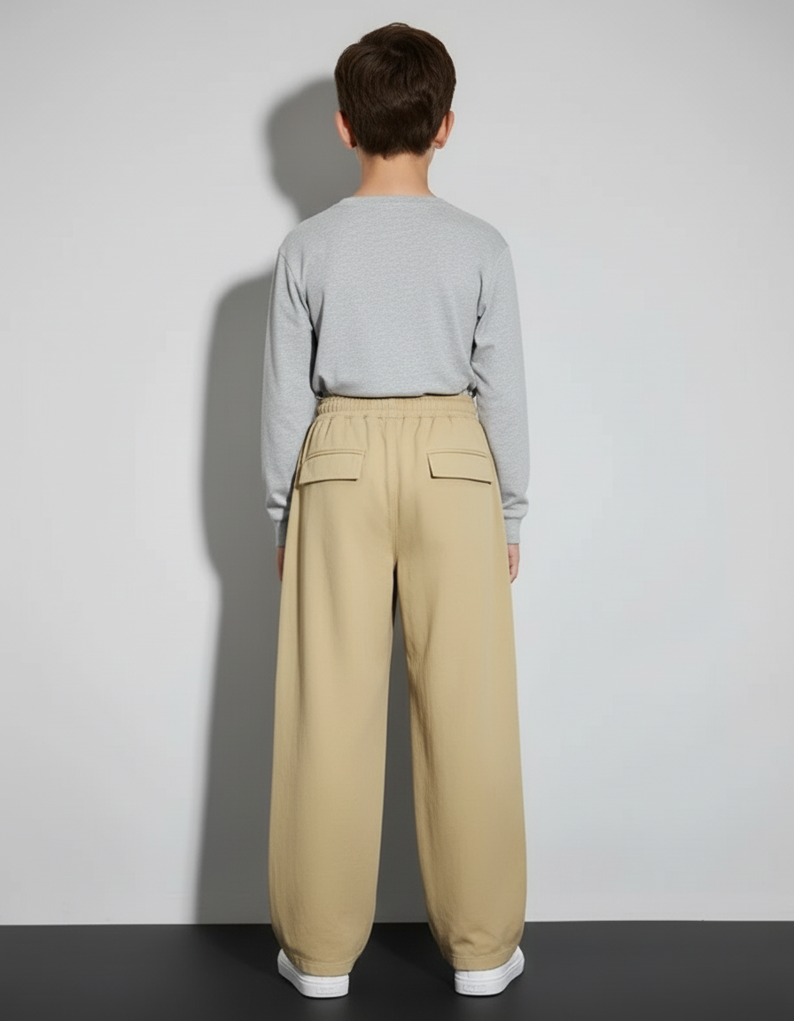 Pantalon Cargo Beige Coton Ample Enfant - vue 2