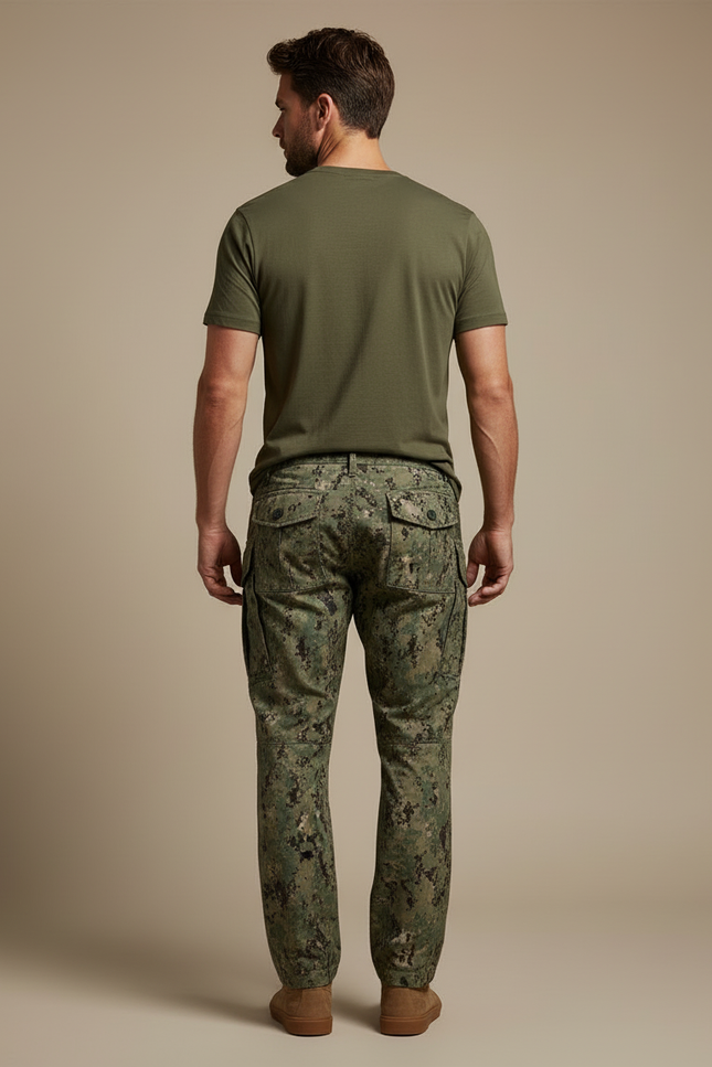 Pantalon Cargo Homme Camouflage Tactique Multipoches Renforcé - Multicolore Toile - vue 2