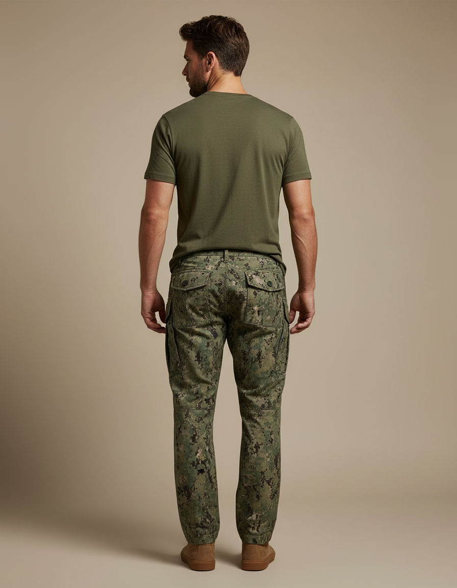Pantalon Cargo Homme Camouflage Tactique Multipoches Renforcé - Multicolore Toile - vue 2