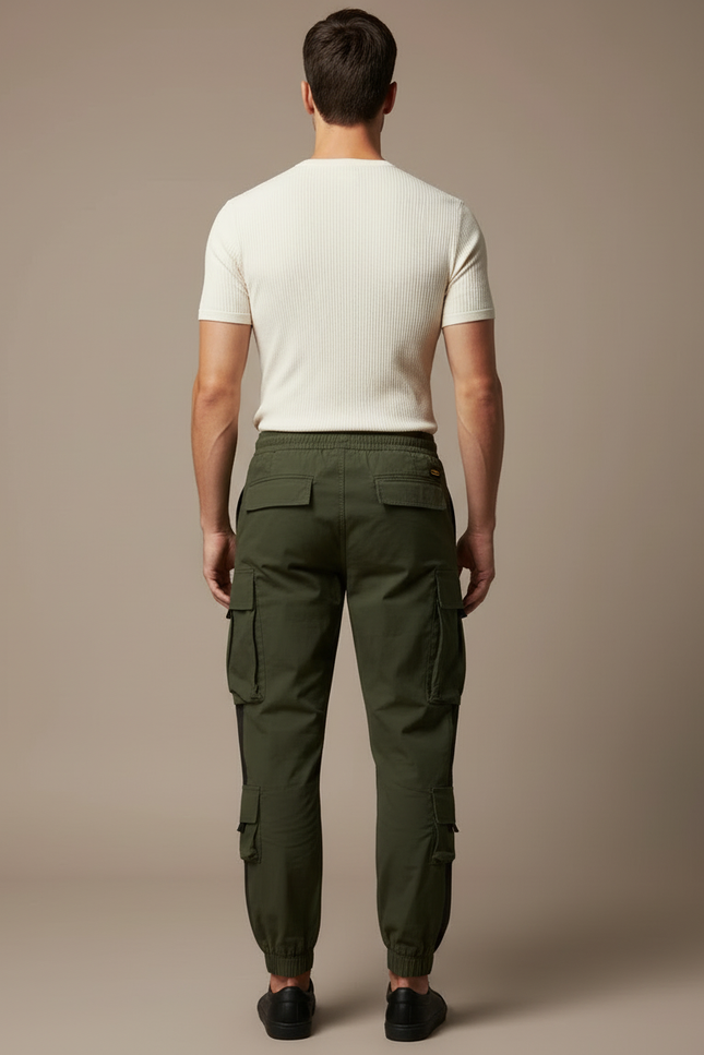 Pantalon Cargo Vert Kaki - Toile - vue 2