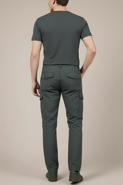 Pantalon Cargo Tapered - Kaki Polyester - vue 2