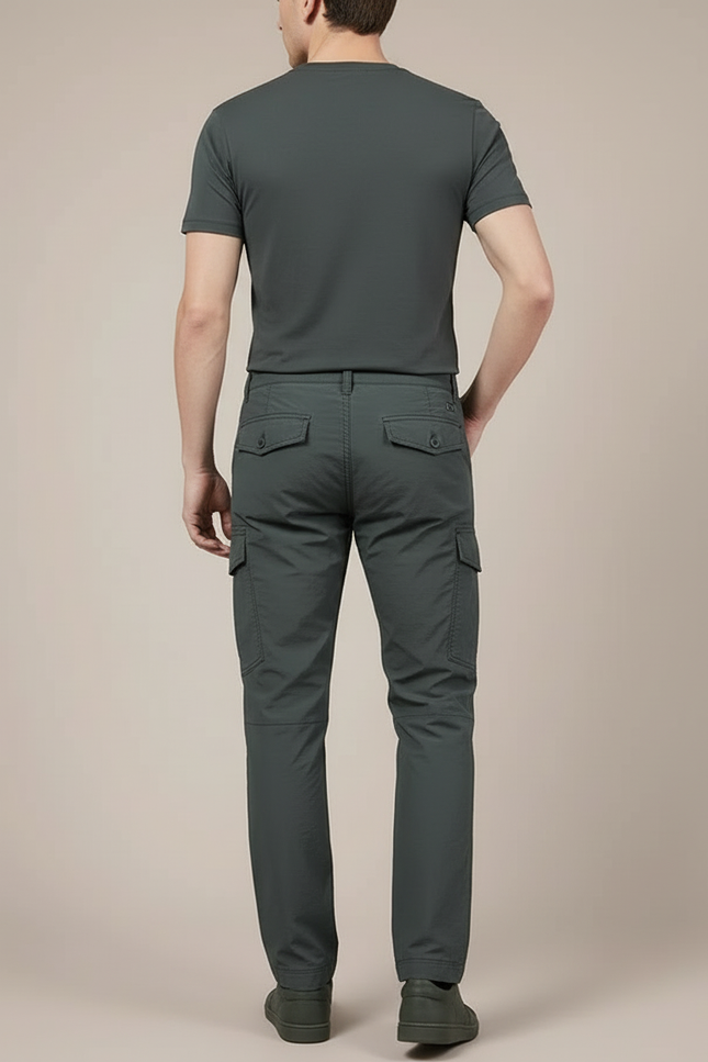 Pantalon Cargo Tapered - Kaki Polyester - vue 2