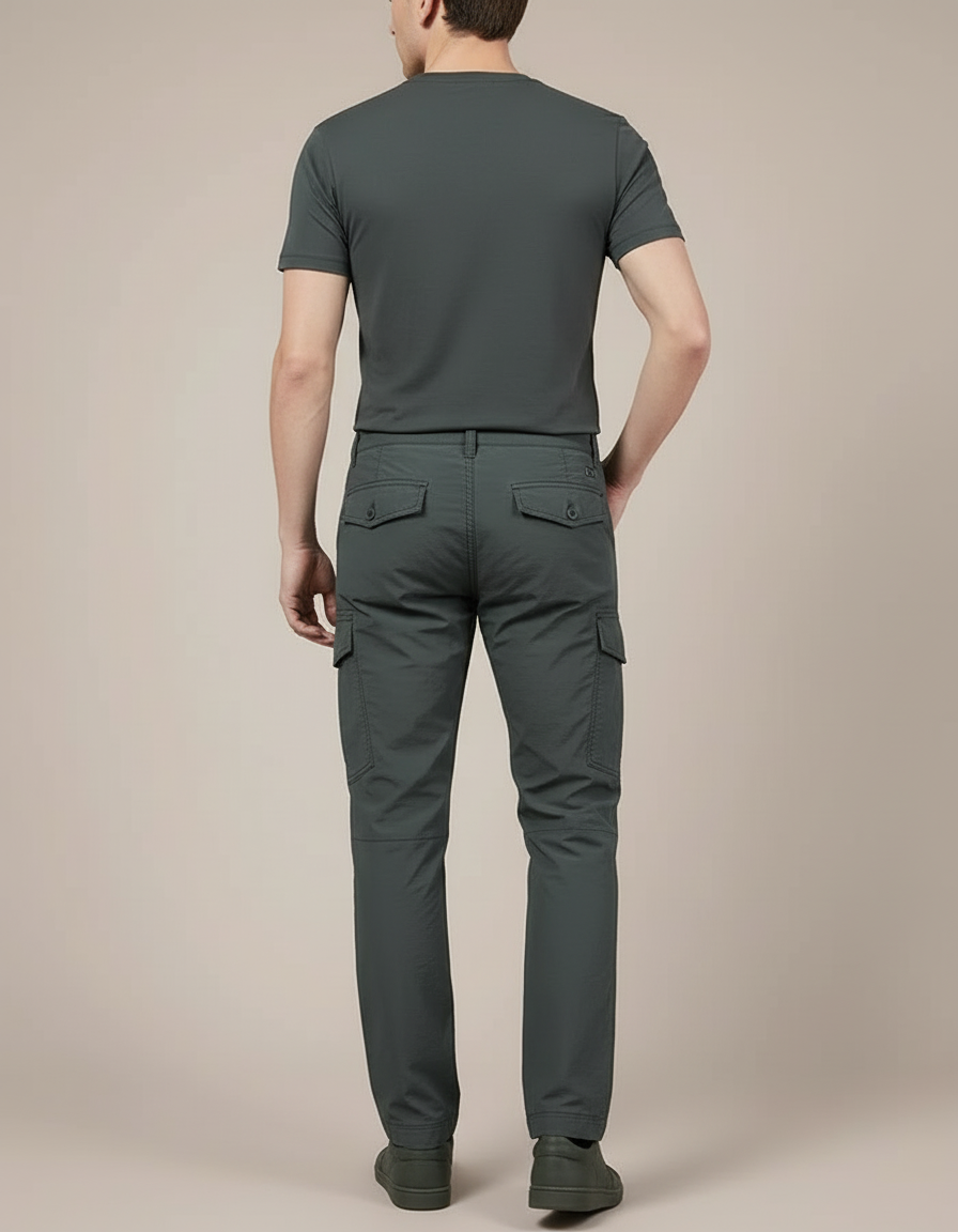 Pantalon Cargo Tapered - Kaki Polyester - vue 2