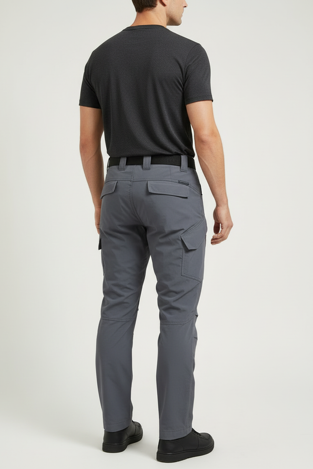 Pantalon Cargo Gris Tactique Multipoches Homme Résistant - Polyester - vue 2