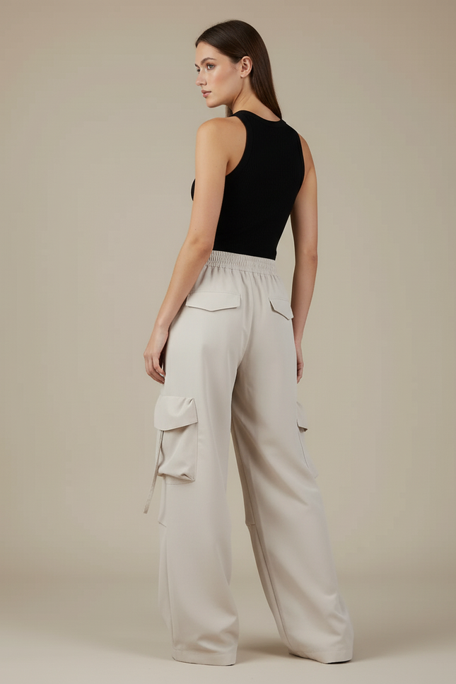 Pantalon Cargo Chic - Beige Gabardine - vue 2