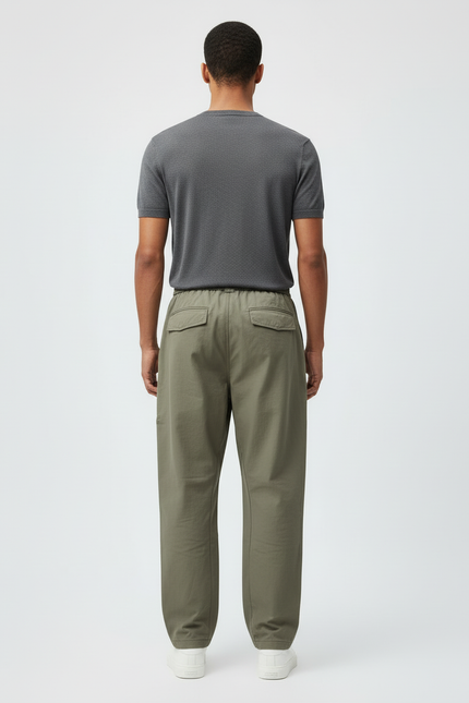 Pantalon Cargo Kaki Ample Décontracté Multipoches Homme - Toile - vue 2