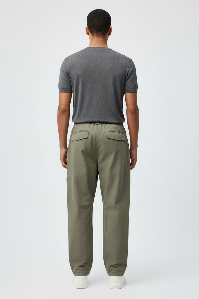 Pantalon Cargo Kaki Ample Décontracté Multipoches Homme - Toile - vue 2