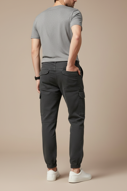 Pantalon Cargo Homme Coton Gris Décontracté Jogger - vue 2
