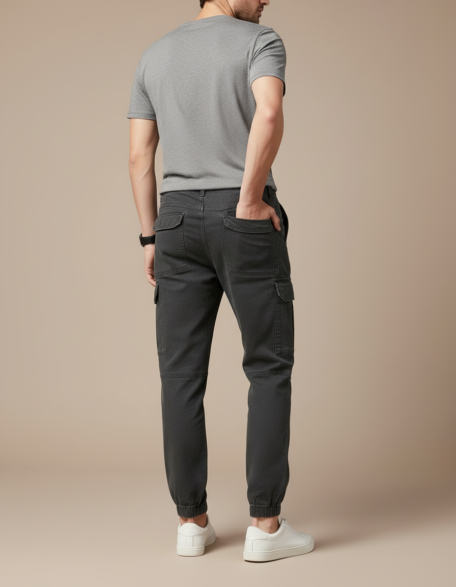 Pantalon Cargo Homme Coton Gris Décontracté Jogger - vue 2