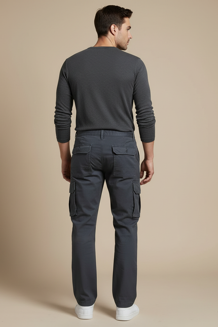 Pantalon Cargo Gris Foncé - Toile - vue 2