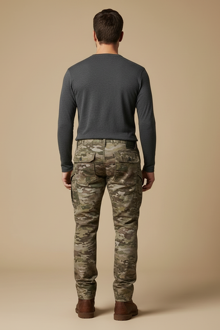 Pantalon Cargo Camouflage Militaire Multipoches Résistant Homme - Multicolore Toile - vue 2