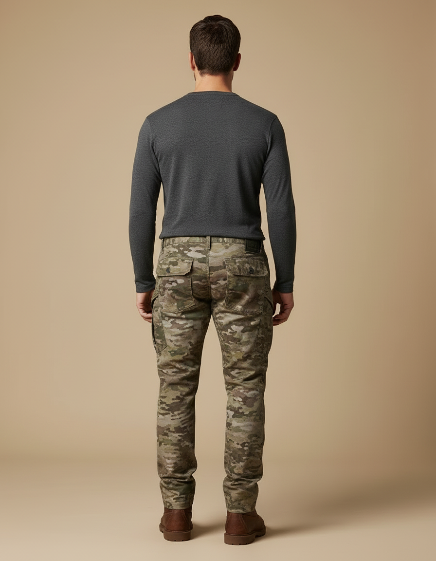 Pantalon Cargo Camouflage Militaire Multipoches Résistant Homme - Multicolore Toile - vue 2