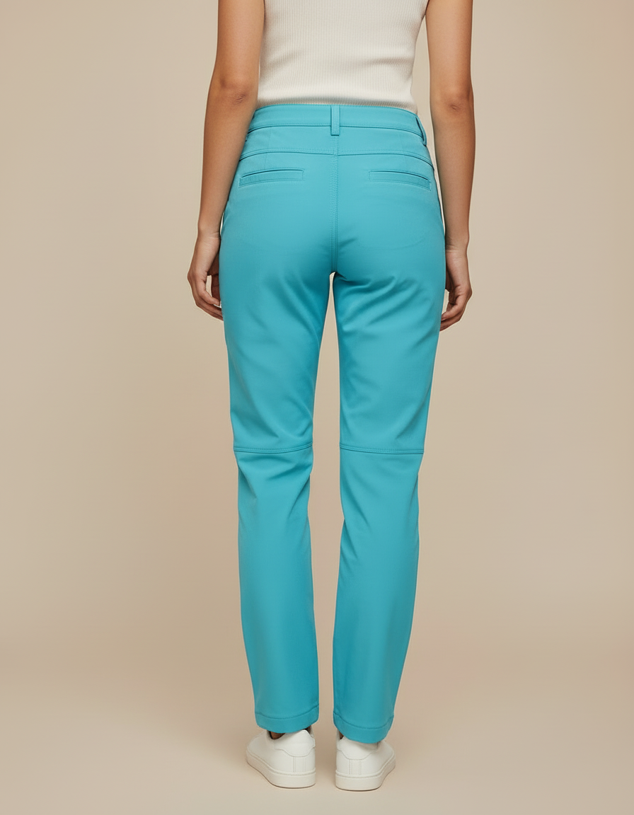 Pantalon Cargo Bleu Turquoise Droit Imperméable Randonnée Femme - Polyester - vue 2