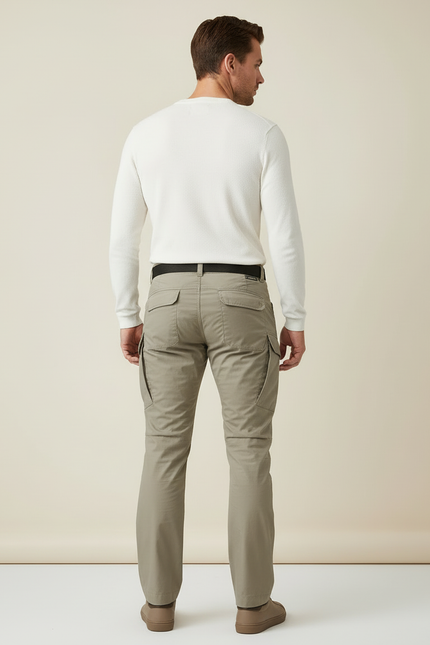 Pantalon Cargo Kaki Tactique Multipoches Homme Coton - vue 2