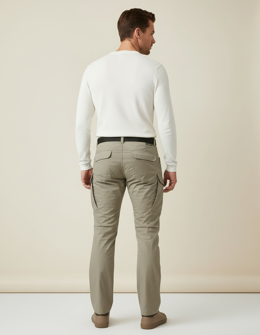 Pantalon Cargo Kaki Tactique Multipoches Homme Coton - vue 2