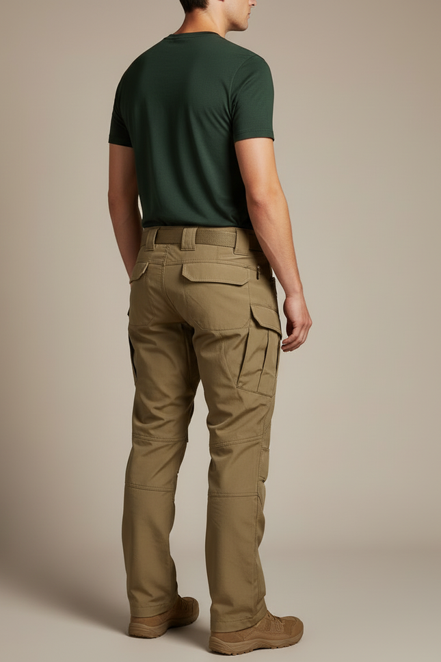 Pantalon Cargo Tactique Kaki Robuste Multipoches Homme - Polyester - vue 2
