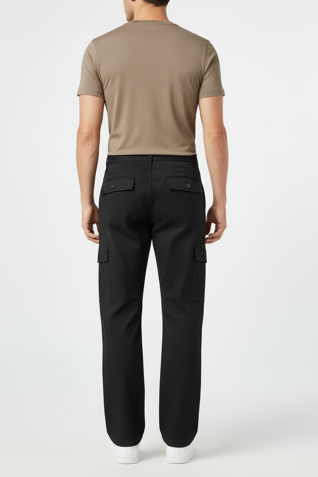 Pantalon Cargo Chic Homme - Noir Gabardine - vue 2
