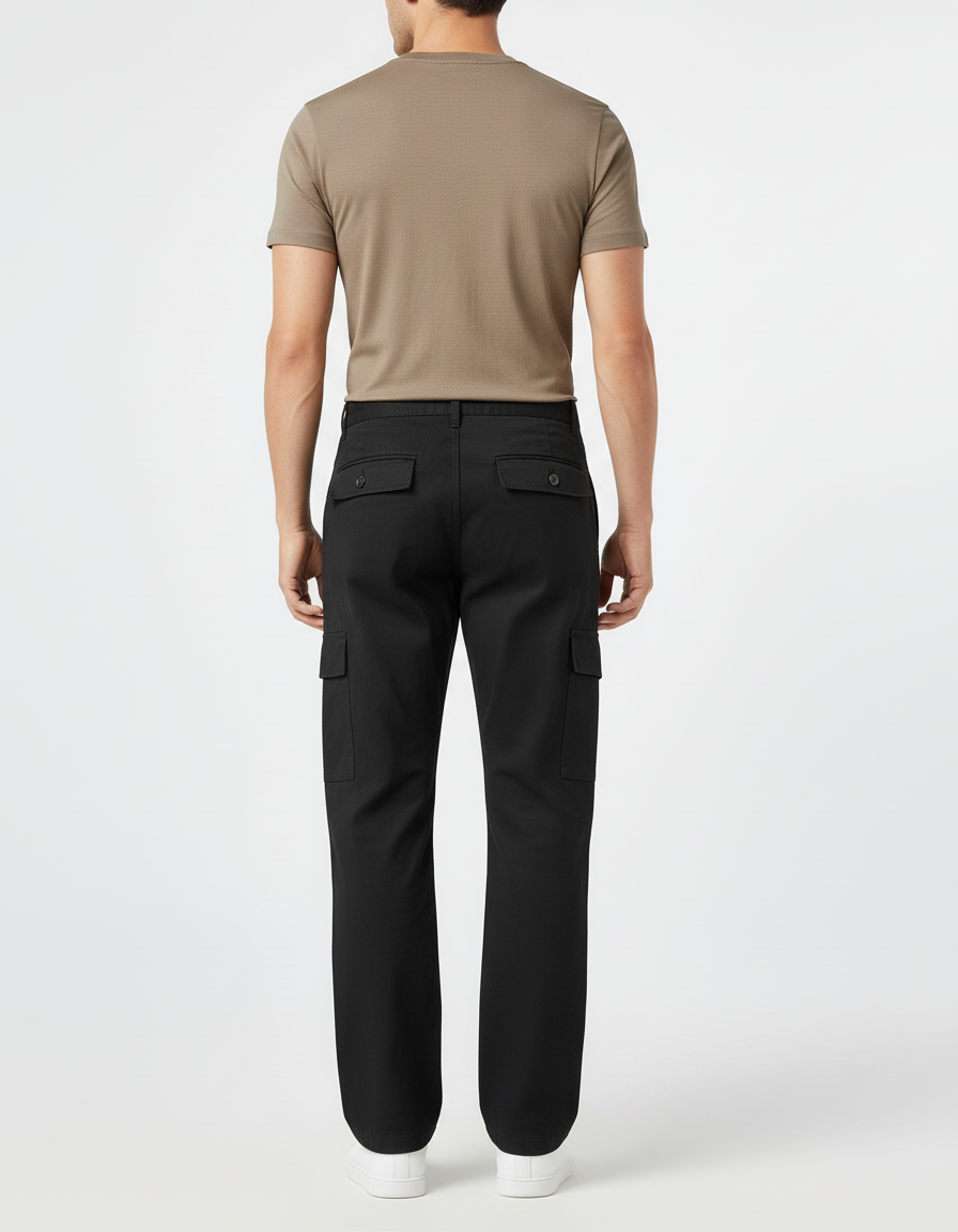 Pantalon Cargo Chic Homme - Noir Gabardine - vue 2