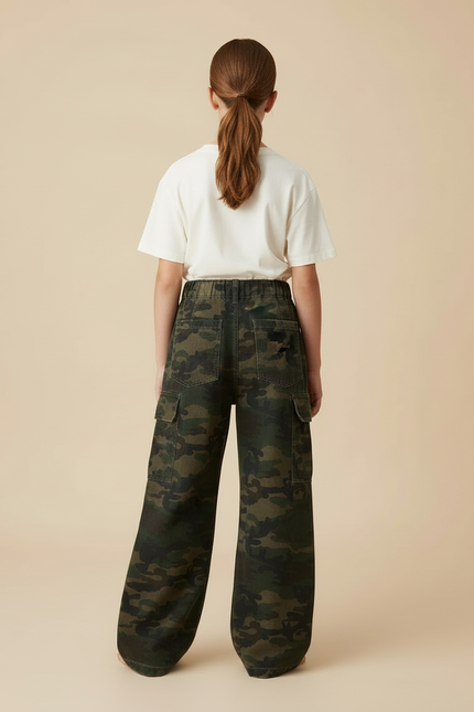 Pantalon Cargo Camouflage Ample Multipoches Coton Enfant - Imprimé - vue 2