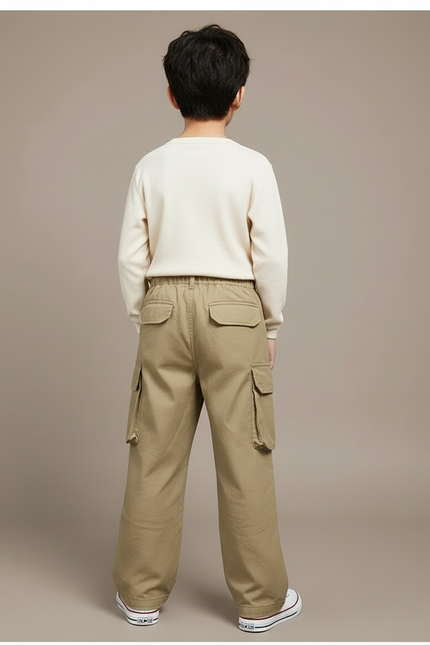 Pantalon Cargo Garçon Kaki Baggy - Toile - vue 2