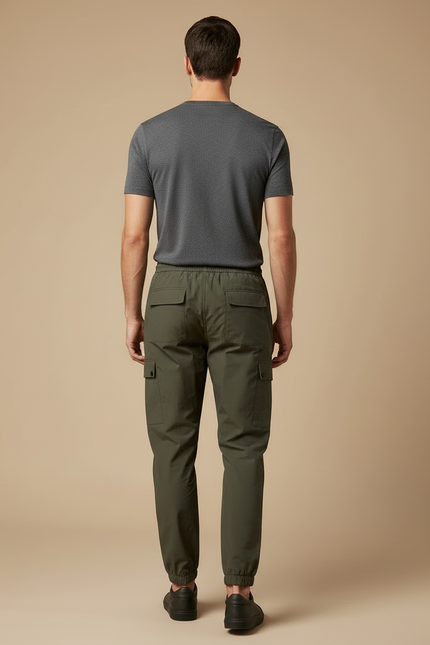 Pantalon Cargo Kaki Droit Multi-Poches Homme - Polyester - vue 2