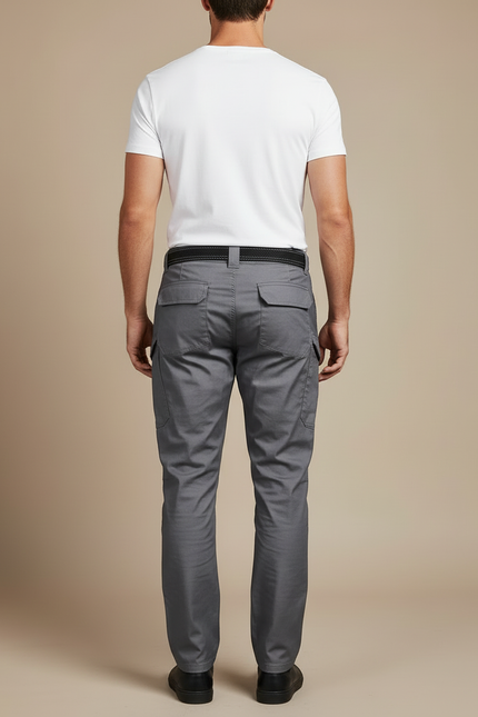 Pantalon Cargo Gris Multipoches Tactique Homme - Toile - vue 2