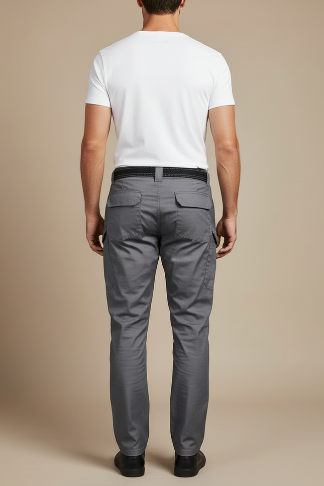 Pantalon Cargo Gris Multipoches Tactique Homme - Toile - vue 2