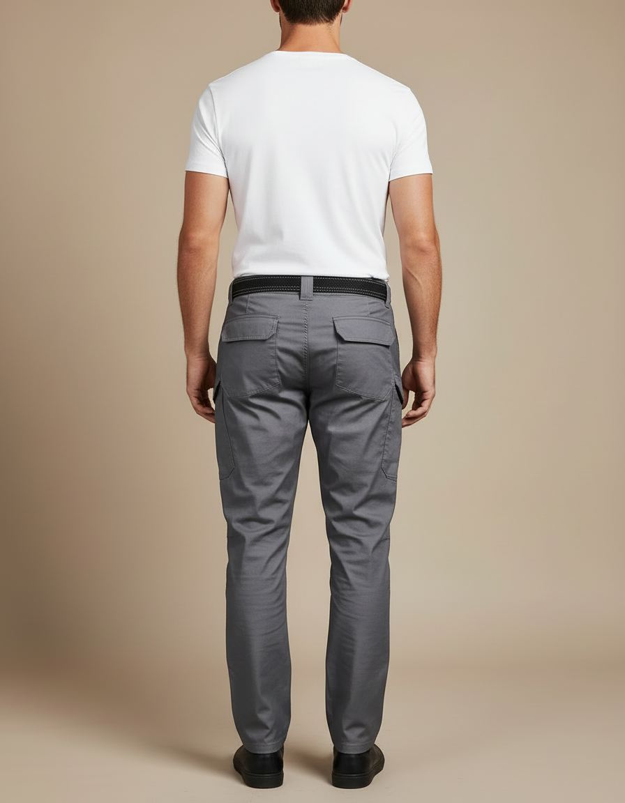Pantalon Cargo Gris Multipoches Tactique Homme - Toile - vue 2