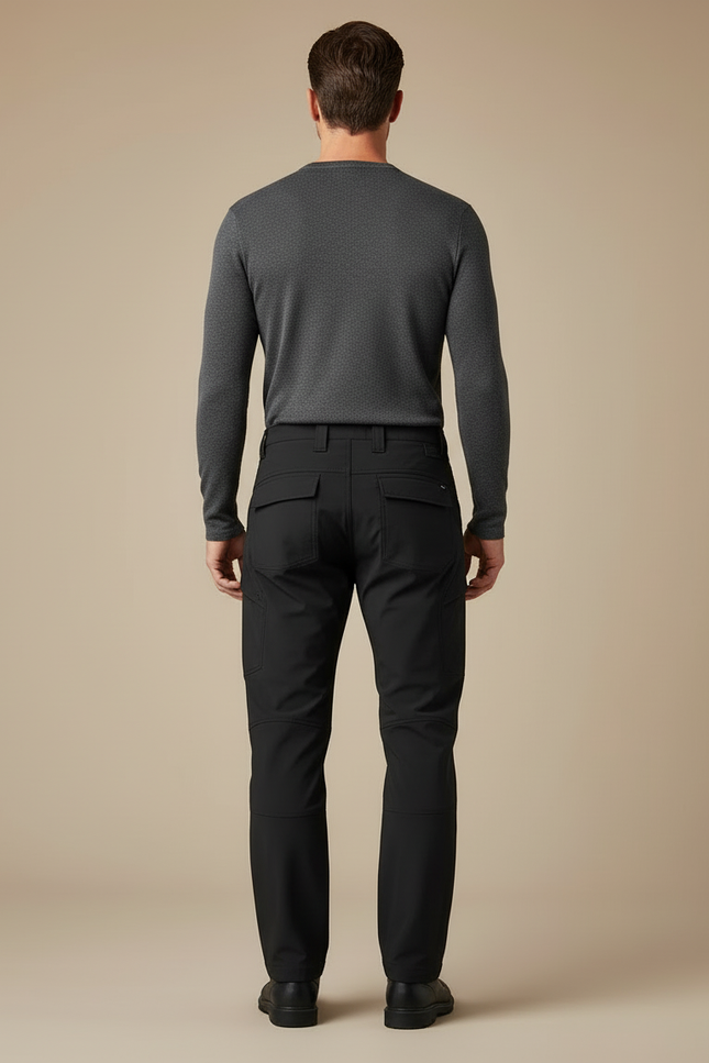 Pantalon Cargo Noir Technique Coupe Droite Multipoches - Polyester - vue 2