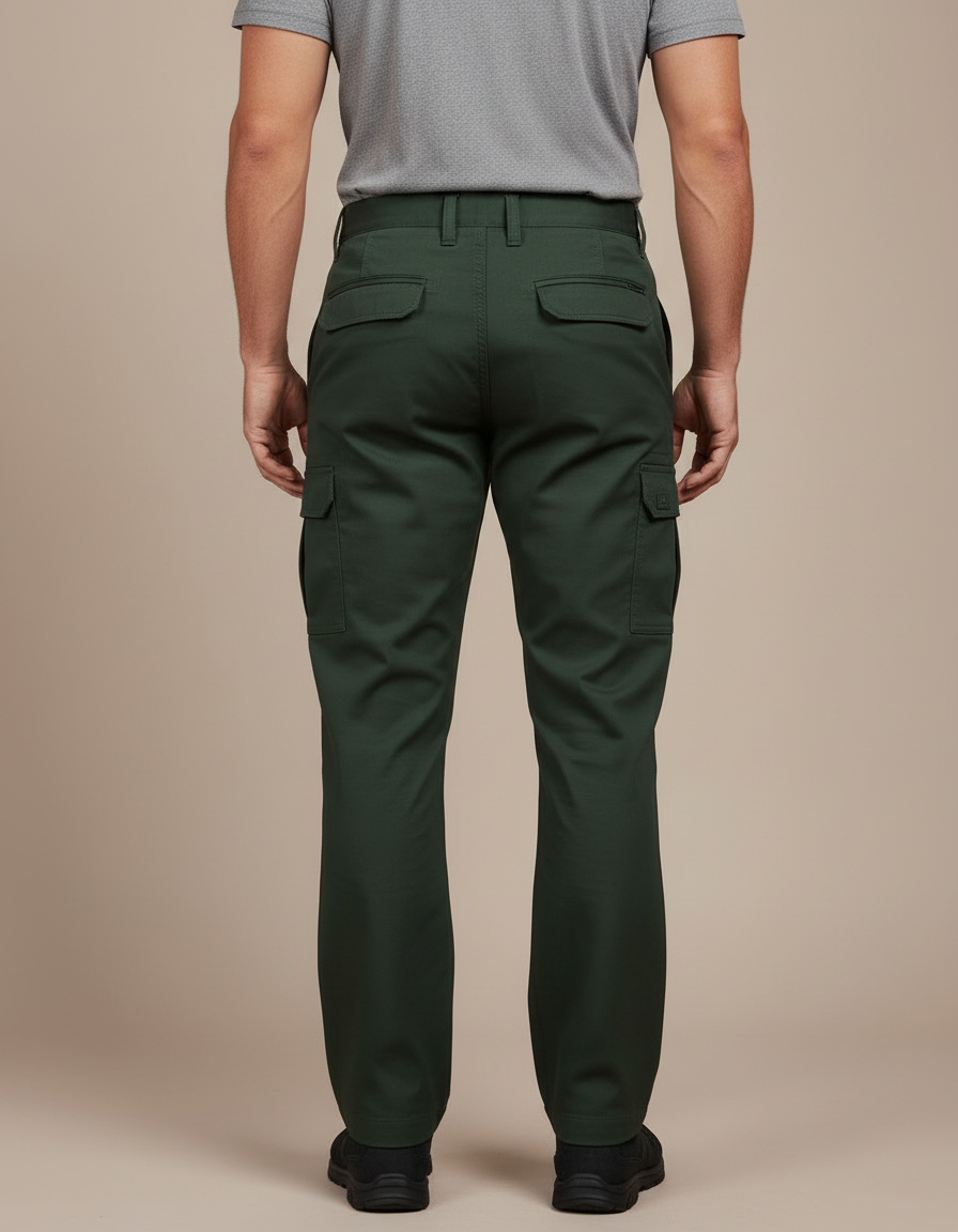 Pantalon Cargo Vert Militaire Homme Multi-Poches - Toile - vue 2