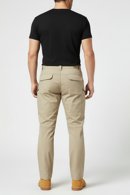 Pantalon Cargo Beige Tactique Multipoches Résistant Homme - Toile - vue 2