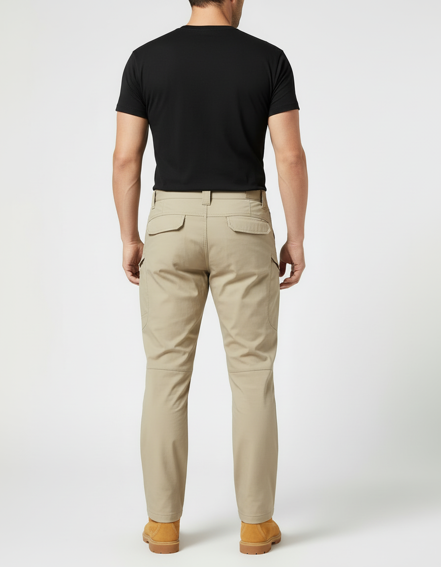 Pantalon Cargo Beige Tactique Multipoches Résistant Homme - Toile - vue 2