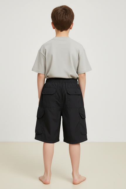 Pantalon Cargo Noir Décontracté Garçon Coton - Polyester - vue 2