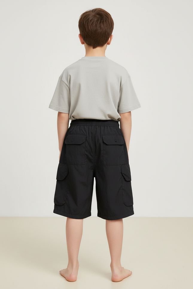 Pantalon Cargo Noir Décontracté Garçon Coton - Polyester - vue 2