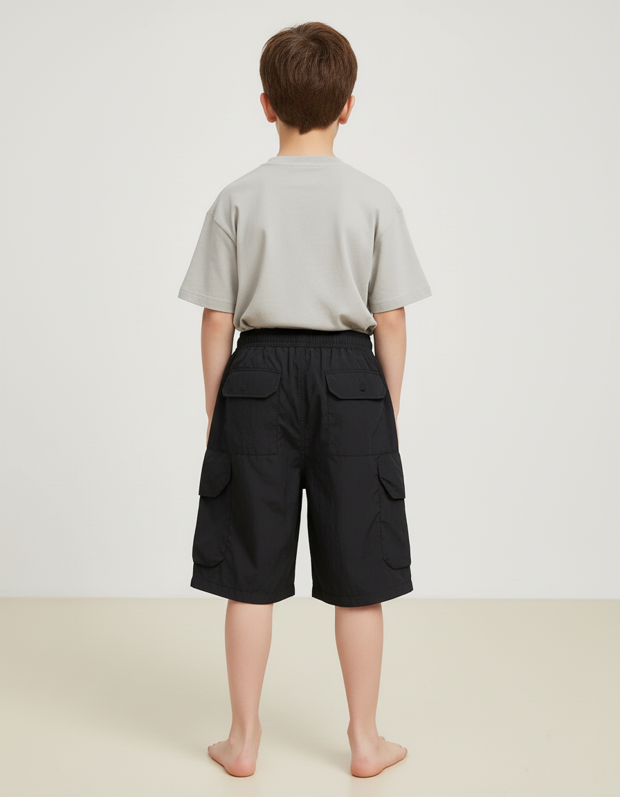 Pantalon Cargo Noir Décontracté Garçon Coton - Polyester - vue 2