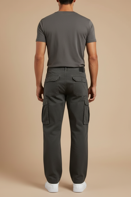 Pantalon Cargo Work - Kaki Toile - vue 2