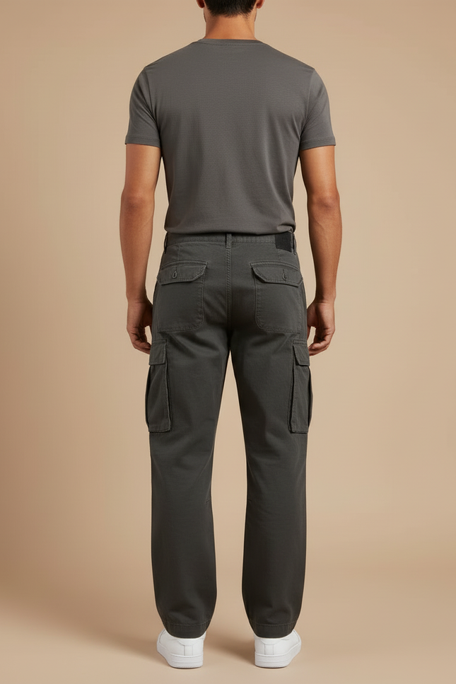 Pantalon Cargo Work - Kaki Toile - vue 2