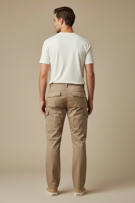 Pantalon Cargo Homme Beige Multipoches Décontracté Résistant - Toile - vue 2